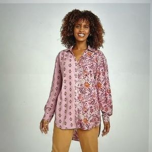 Knox Rose Floral Button Down Shirt.  Size S.